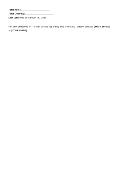 Free Printable Stock Inventory Template to Edit Online