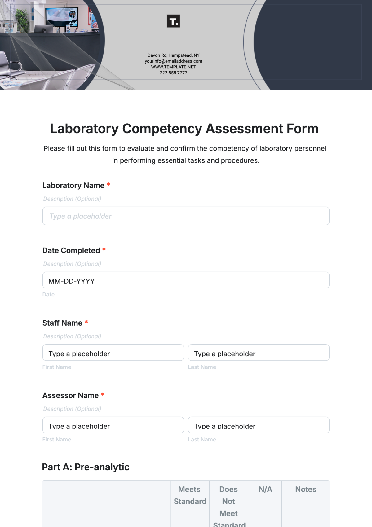 Free Laboratory Competency Assessment Form Template - Edit Online ...