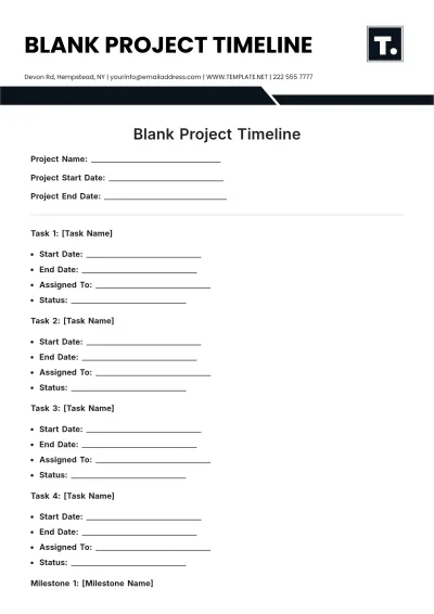 Free Blank Project Timeline Template to Edit Online