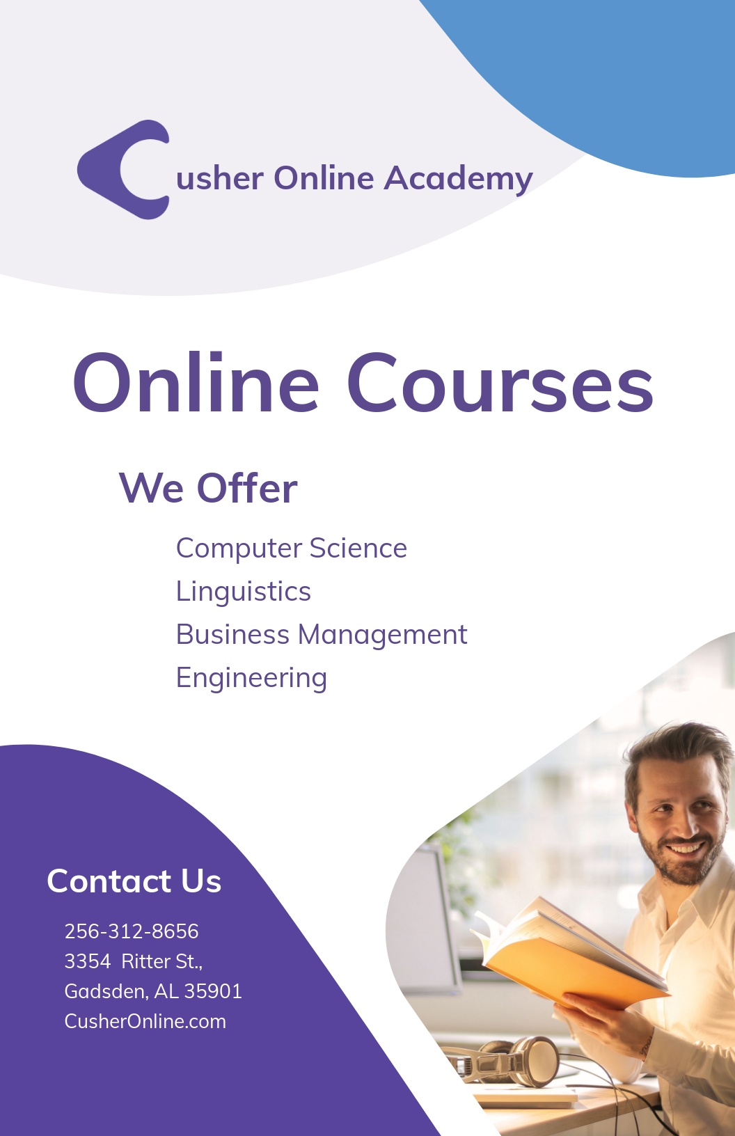 Online Courses Poster Template - Illustrator, InDesign, Word, Apple Pages, PSD, Publisher