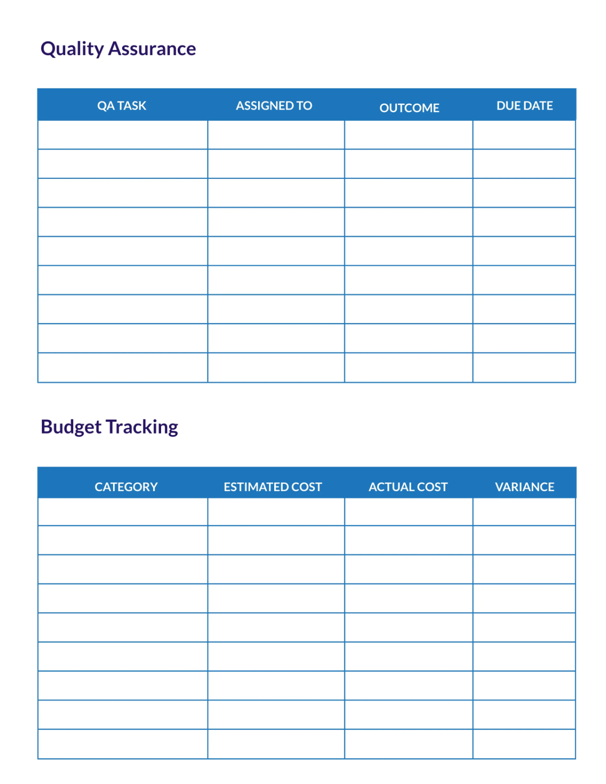 Free Project Implementation Planner Template to Edit Online