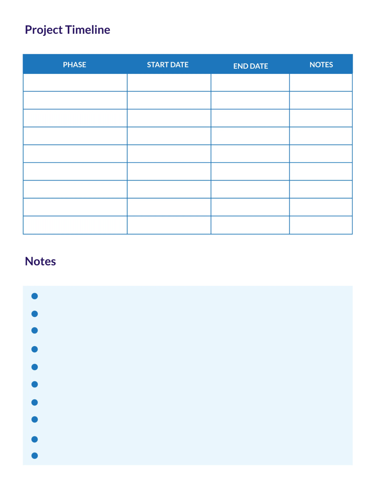 Free Project Implementation Planner Template to Edit Online