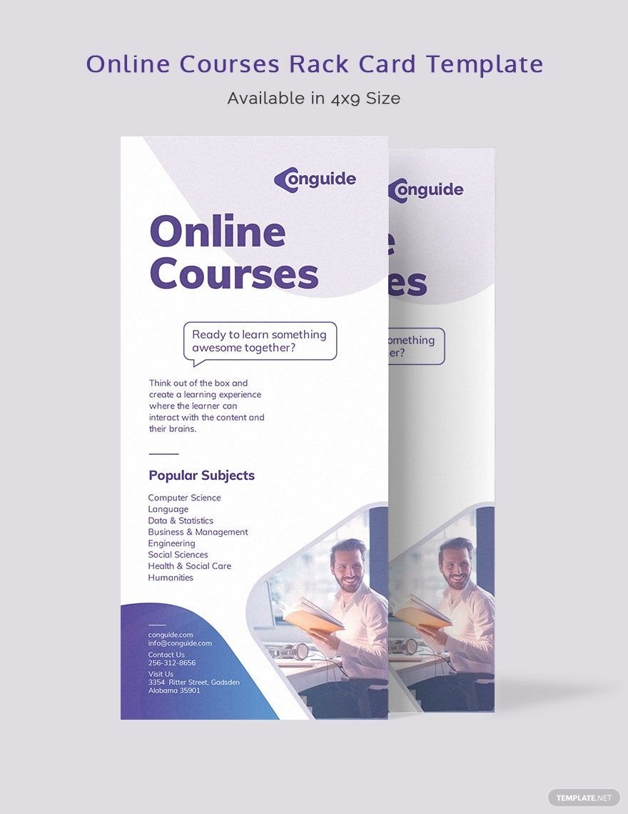 Online Courses Rack Card Template