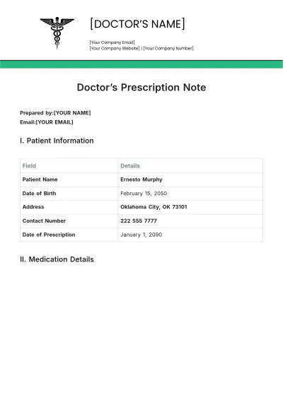 Free Doctor???s Prescription Note Template to Edit Online | Template.net to Edit Online