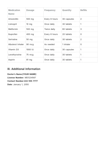 Free Doctor???s Prescription Note Template to Edit Online | Template.net to Edit Online