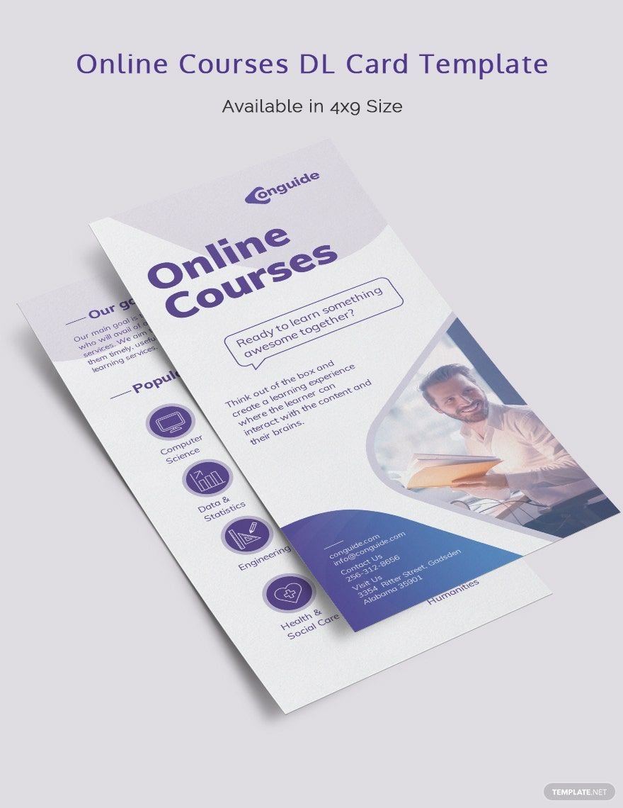Online Courses DL Card Template