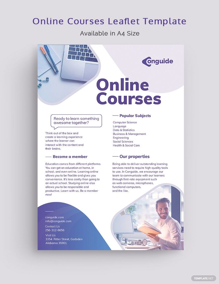 Online Courses Leaflet Template