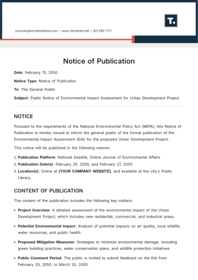 Free Notice of Publication Template to Edit Online