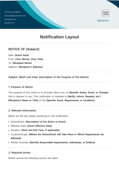 Free Notification Layout Template to Edit Online
