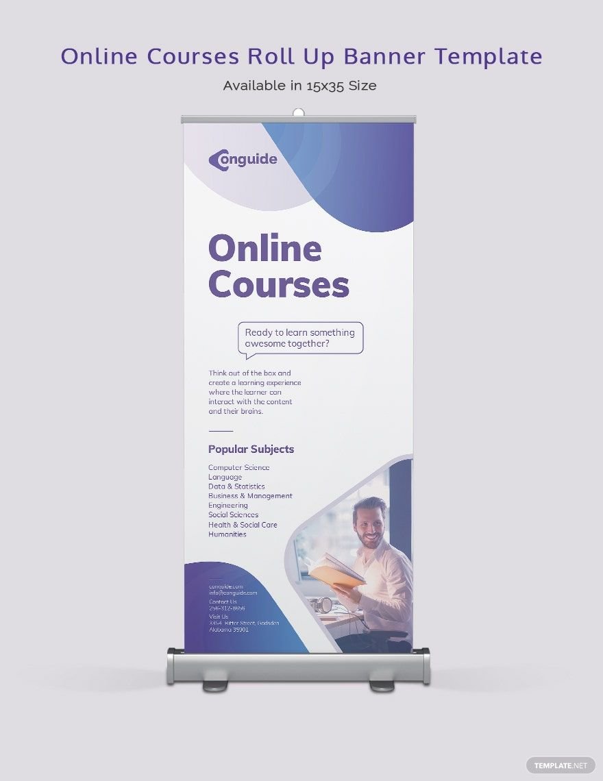 Online Courses Roll Up Banner Template