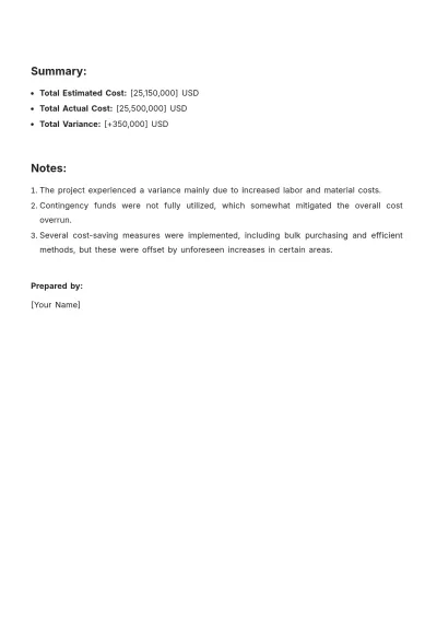 Free Construction Job Costing Template to Edit Online | Template.net to Edit Online