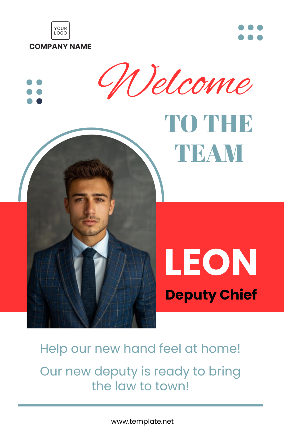 Free Welcome to New Employee Poster Template