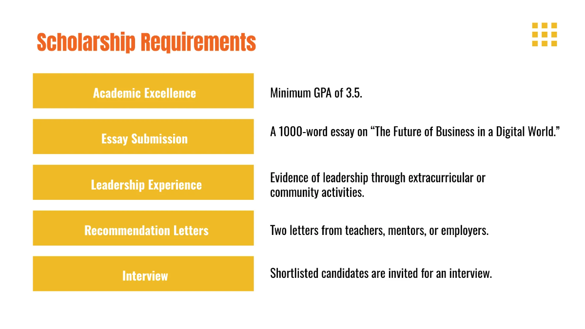 Free Scholarship Presentation Template to Edit Online