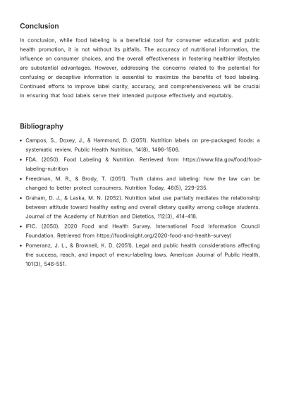 Free Argumentative Essay on Food Labeling Template to Edit Online