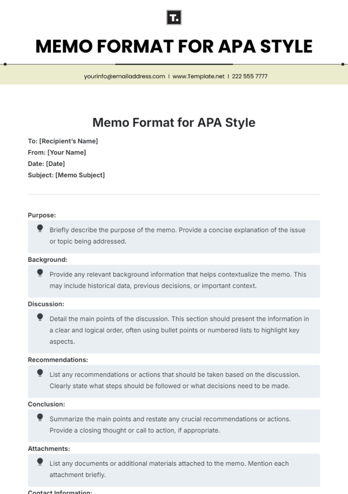 APA Memo Format Template