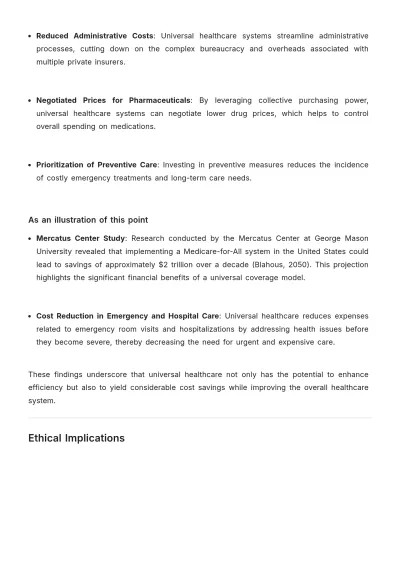 Free Argumentative Essay on Universal Healthcare Template to Edit Online