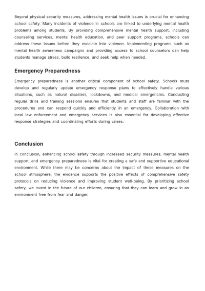 Free Argumentative Essay on School Safety Template to Edit Online