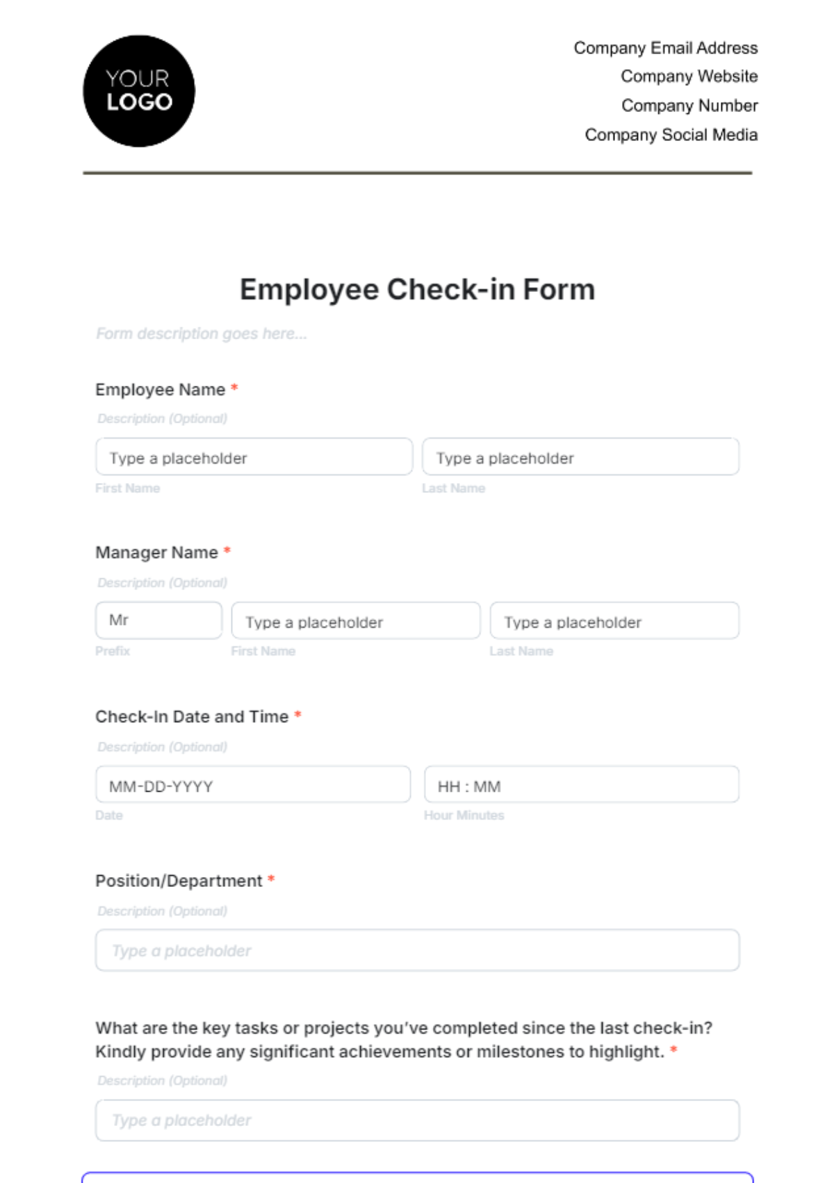 Employee Check-in Template