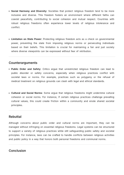 Free Argumentative Essay on Religious Freedom Template to Edit Online
