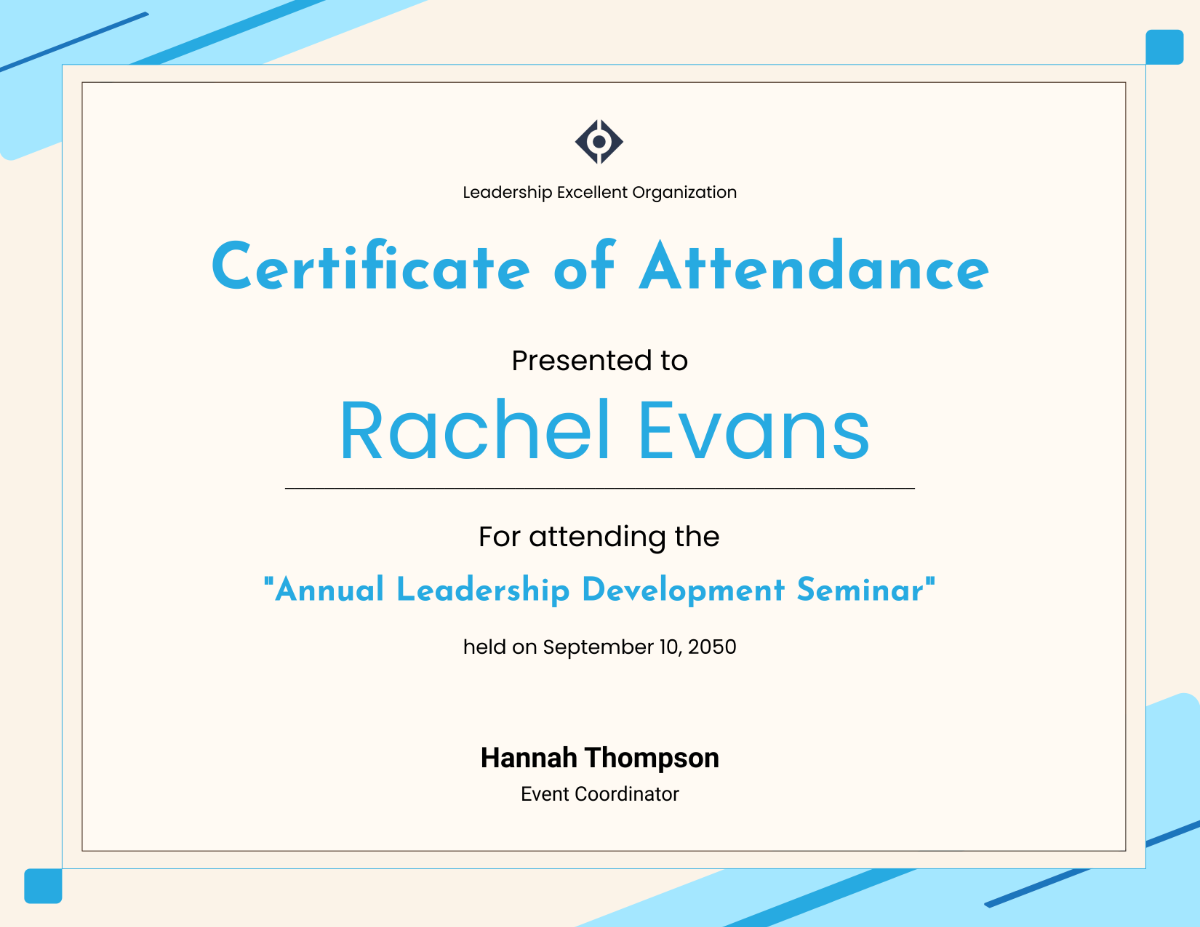 Certificate of Attendance