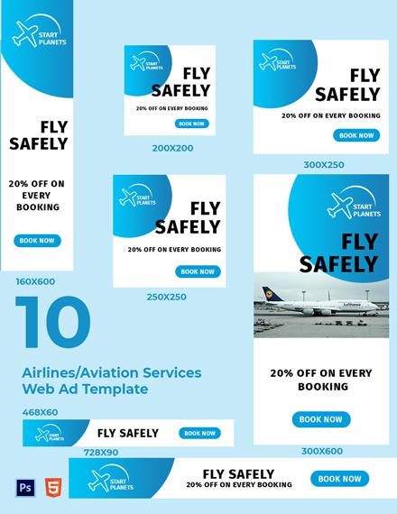 AirlinesAviation Services Web Ads Template