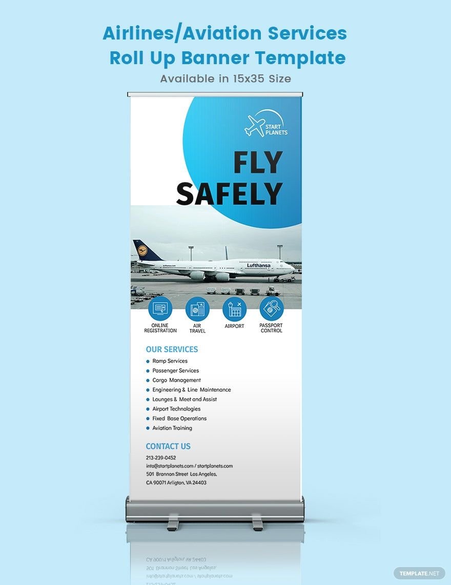Airlines/Aviation Services Roll Up Banner Template