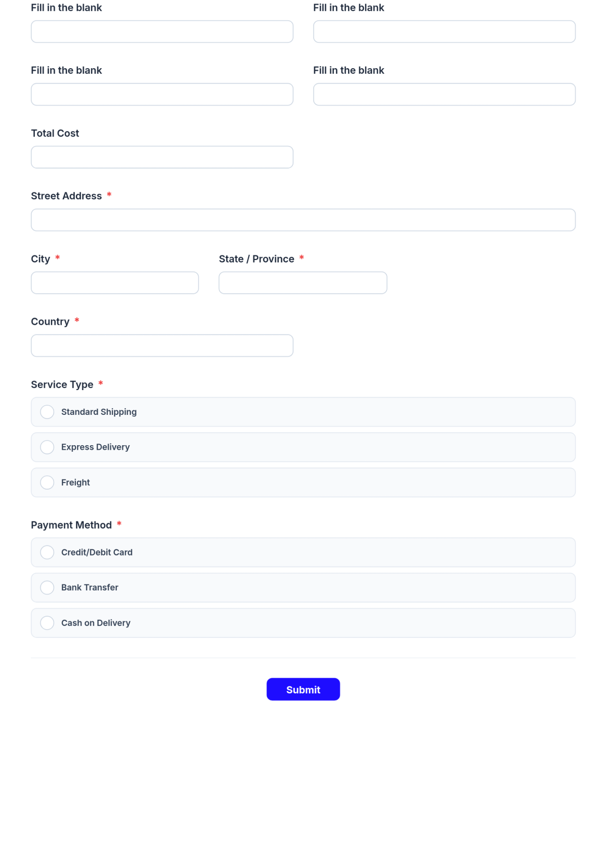Free Transport Customer Order Form Template & AI Maker