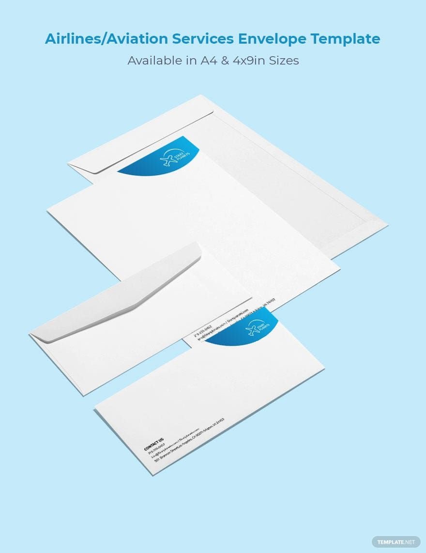 Airlines/Aviation Services Envelope Template