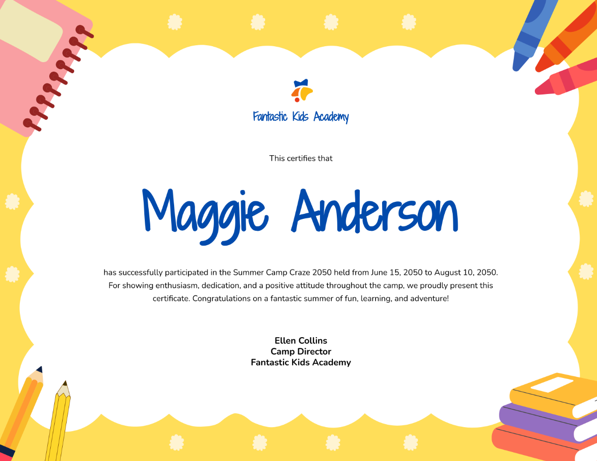 For Kids Certificate