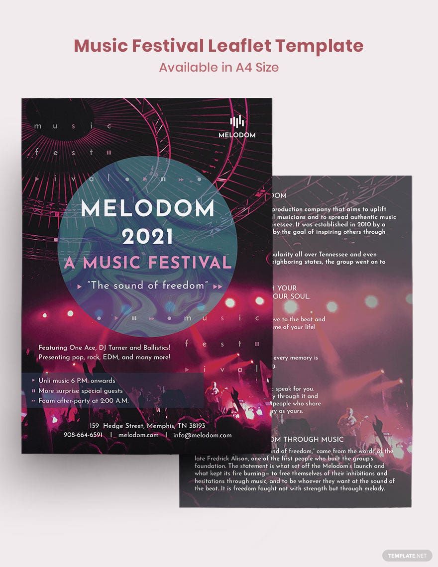 Music Festival Leaflet Template