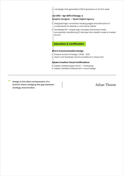 Free High-Quality ATS Resume Design Template, AI Resume Builder