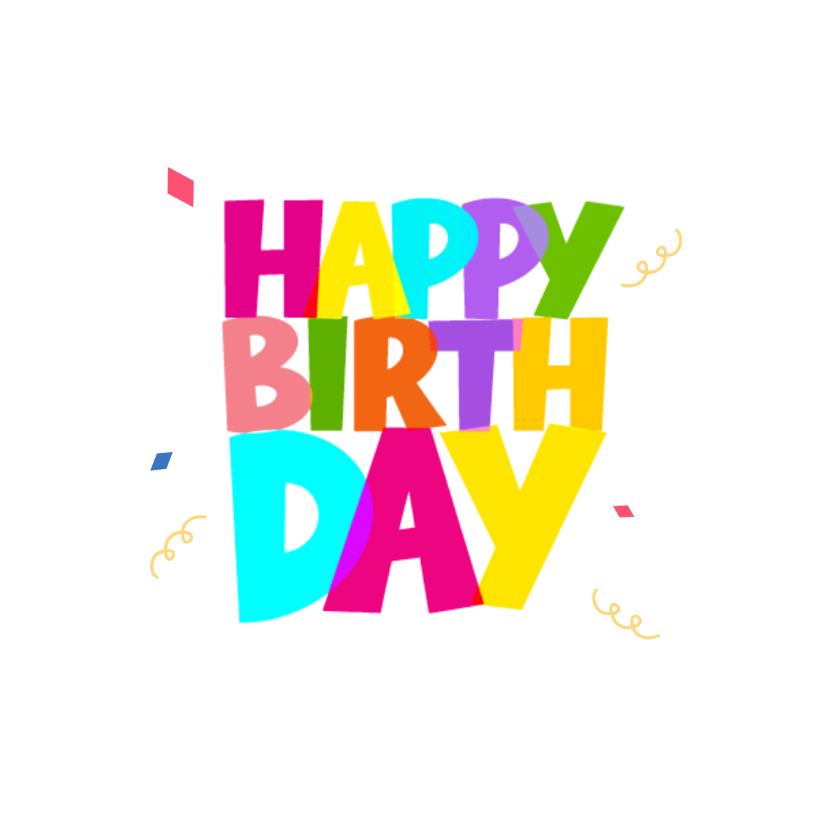 Bold Happy Birthday Clipart - Edit Online | Template.net