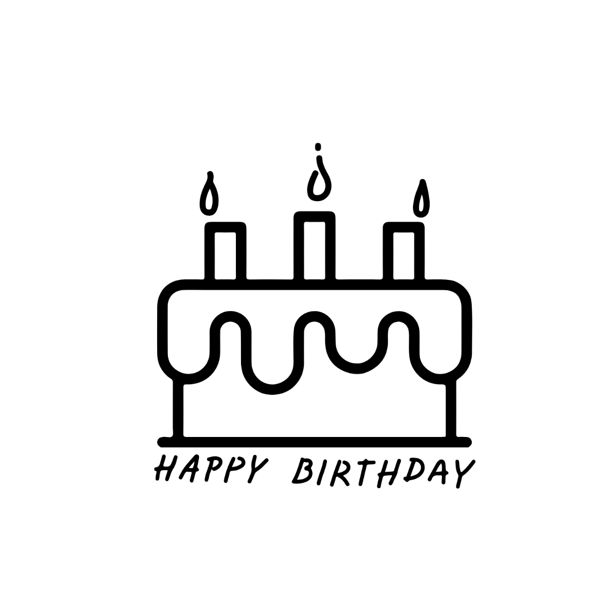 Hand-Drawn Happy Birthday Clipart