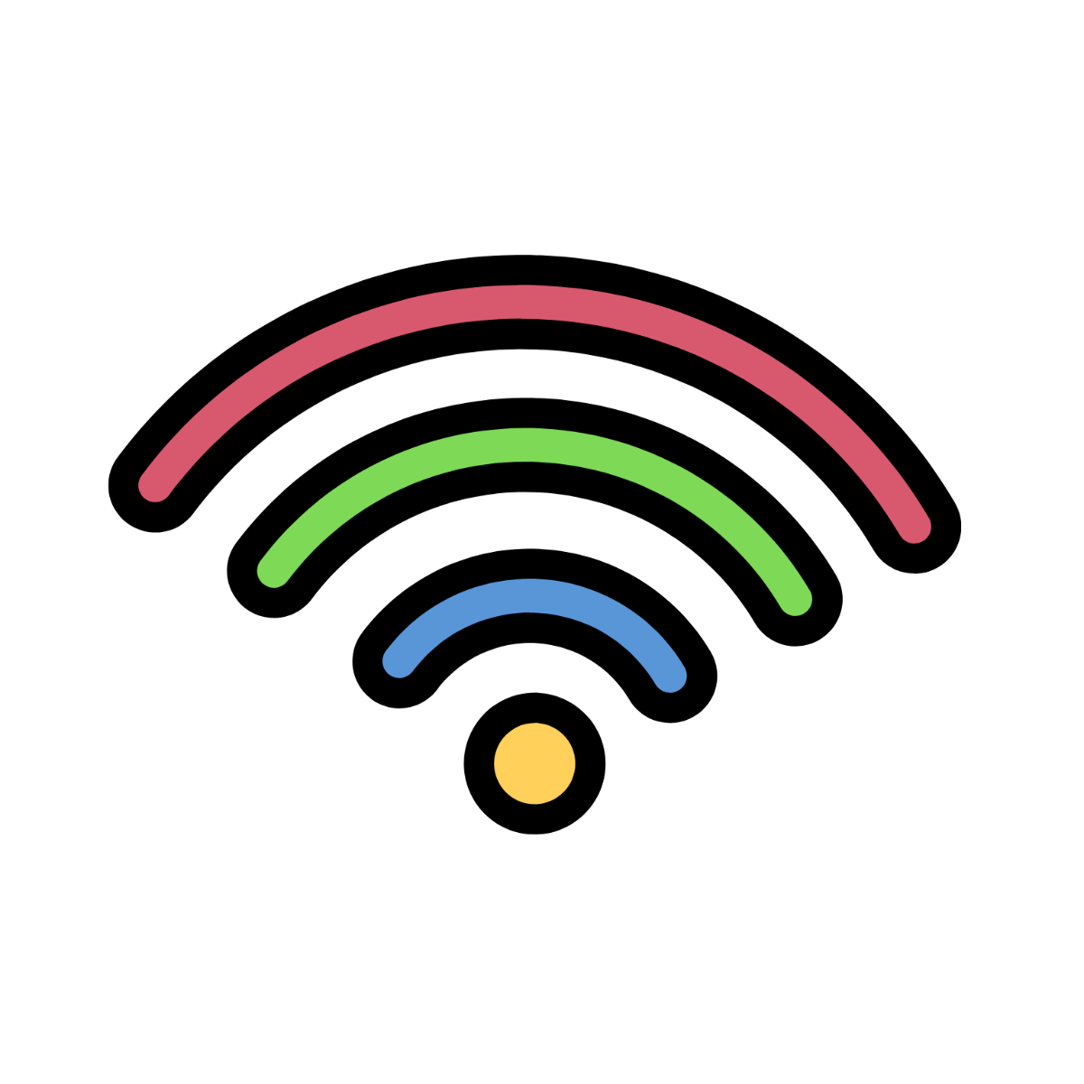 Colorful WiFi Clipart