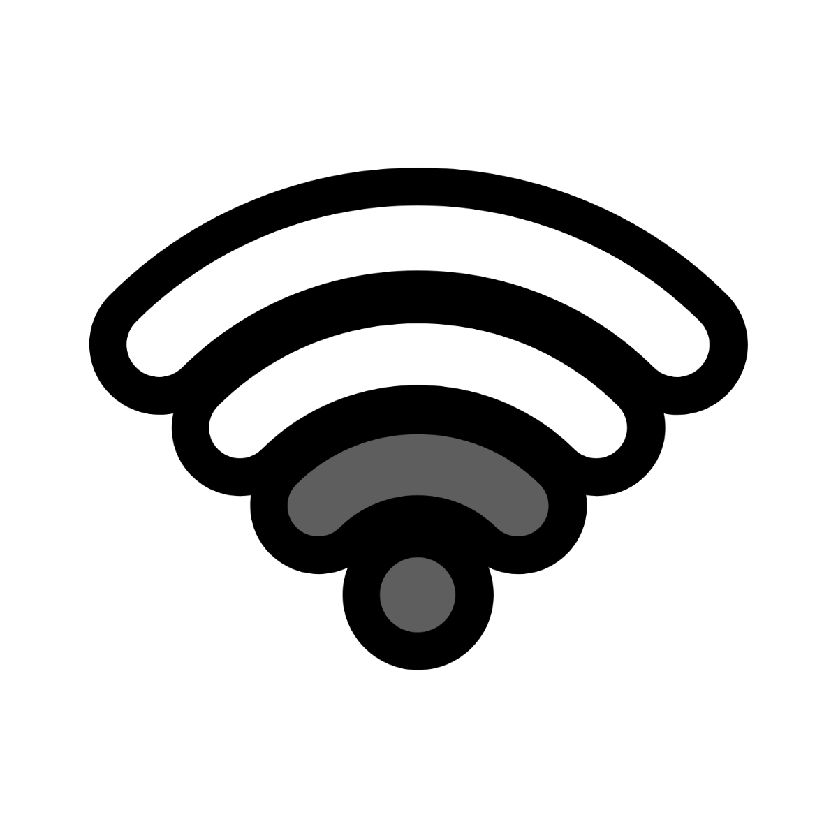 Black & White WiFi Clipart