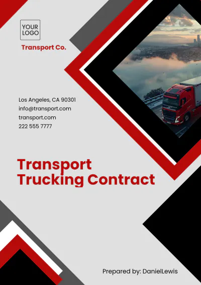 Free Transport Trucking Contract Template to Edit Online