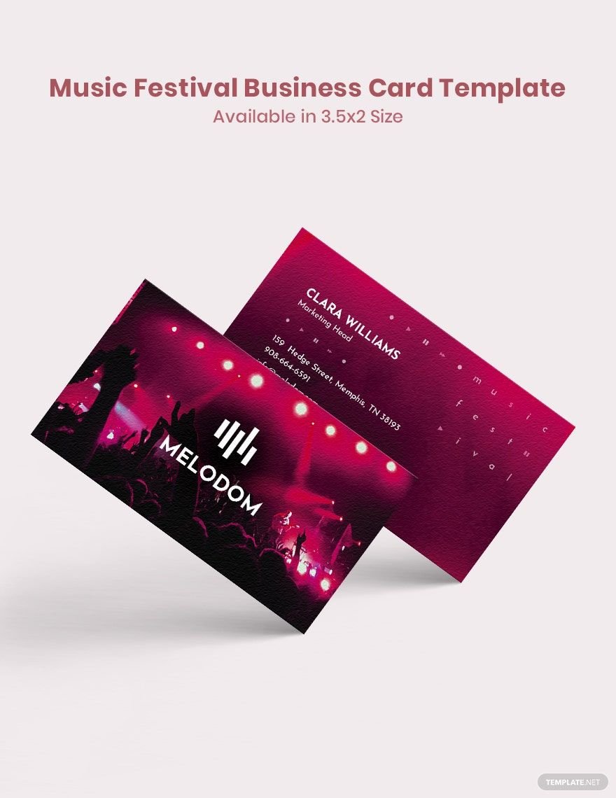 Music Festival Business Card Template