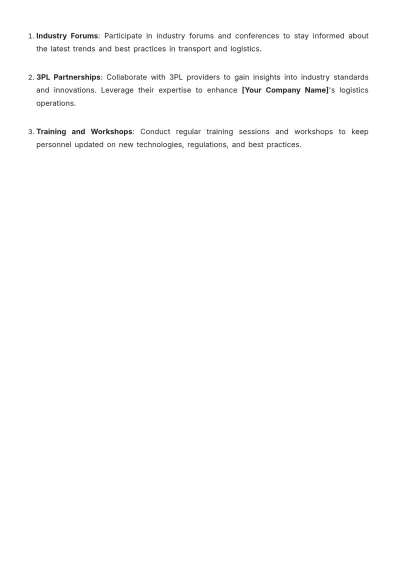 Free Transport %26 Logistics Standard Operating Procedure Template to Edit Online