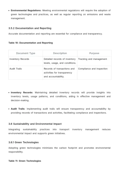 Free Transport Inventory Management Template to Edit Online