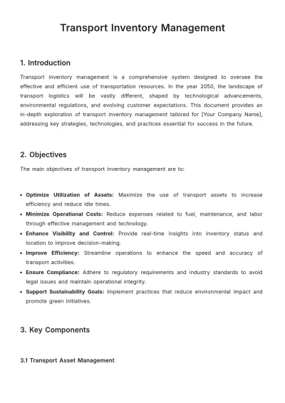 Free Transport Inventory Management Template to Edit Online