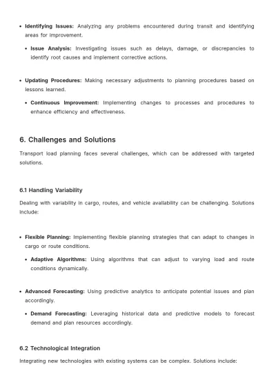 Free Transport Load Planning Template to Edit Online