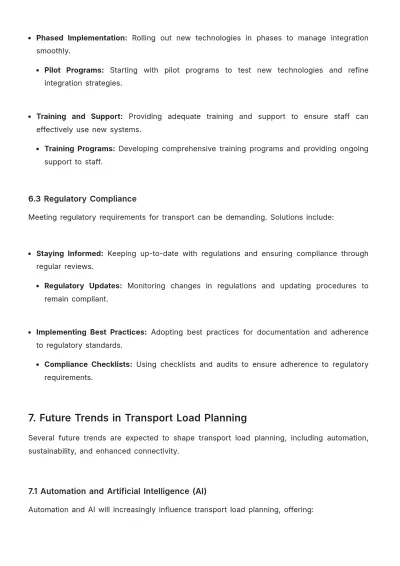 Free Transport Load Planning Template to Edit Online