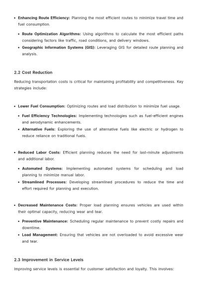 Free Transport Load Planning Template to Edit Online