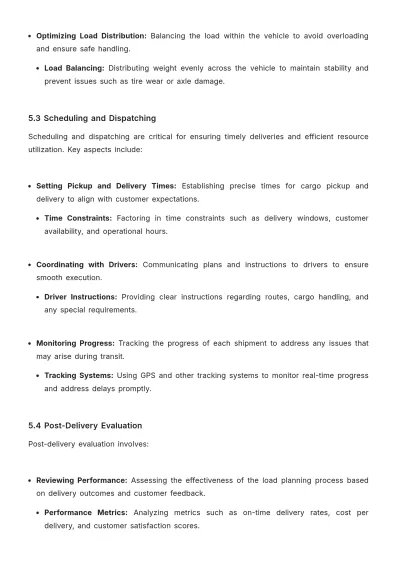 Free Transport Load Planning Template to Edit Online