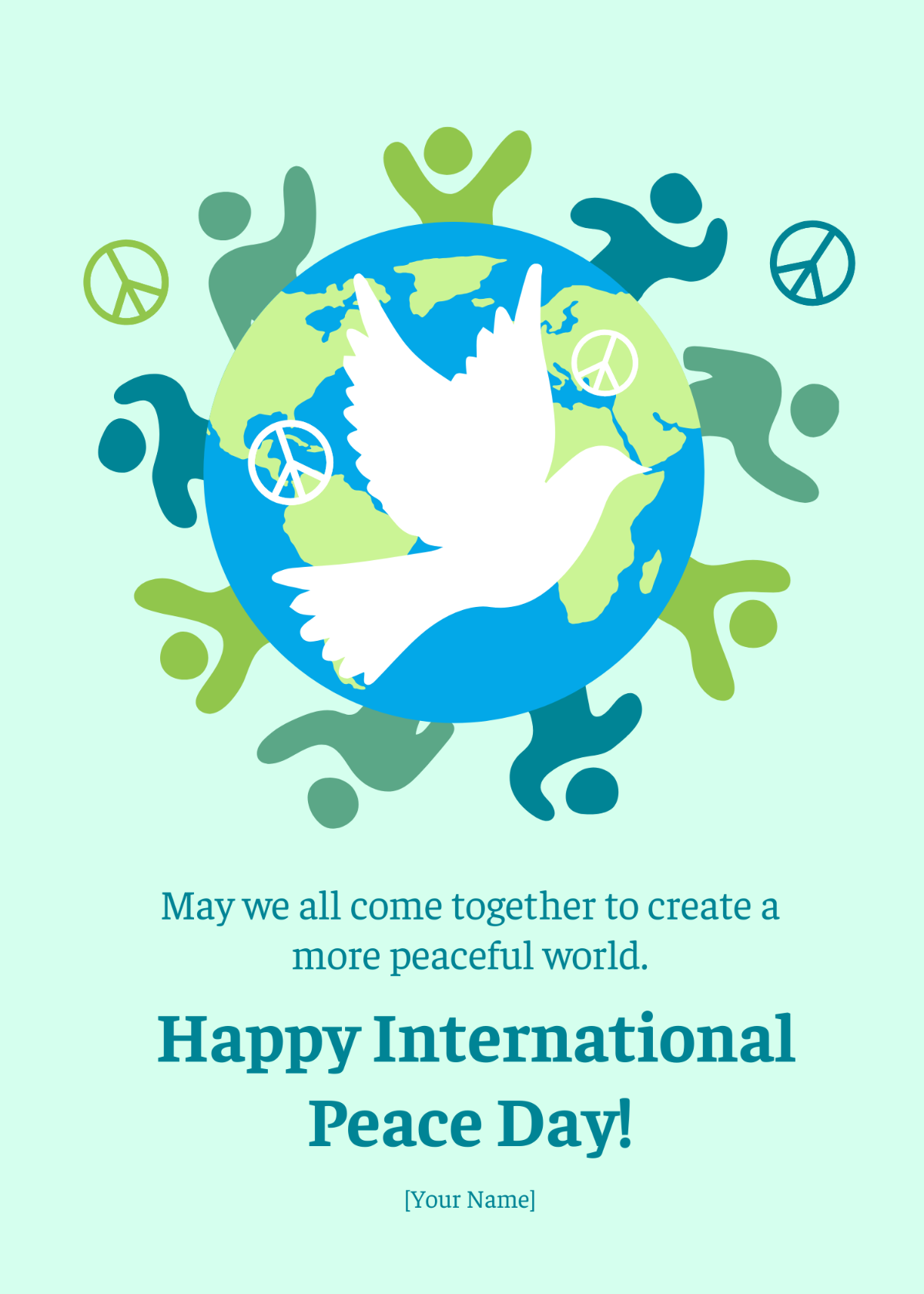 International Peace Day Greeting Card Template