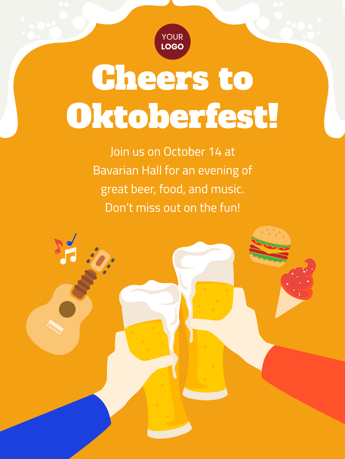 Oktoberfest Social Media Post Template - Edit Online & Download