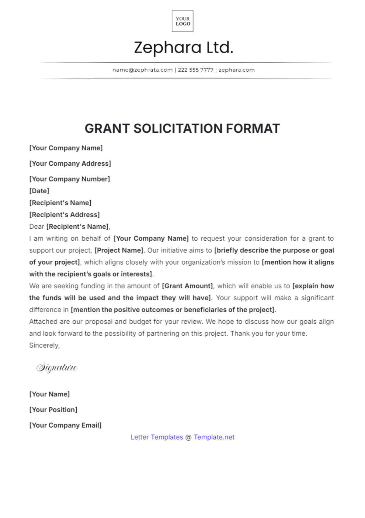 Grant Solicitation Format Template - Edit Online & Download