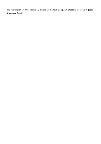 Free Academic Transcript Template to Edit Online