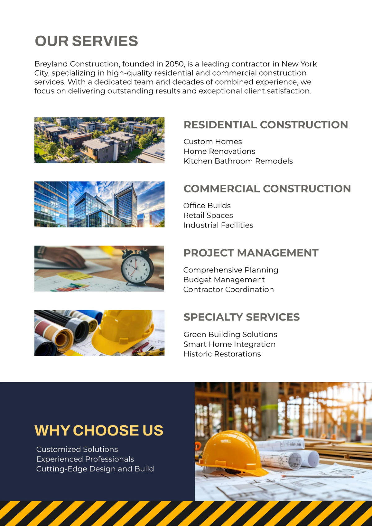 Free Contractor Business Profile Template to Edit Online