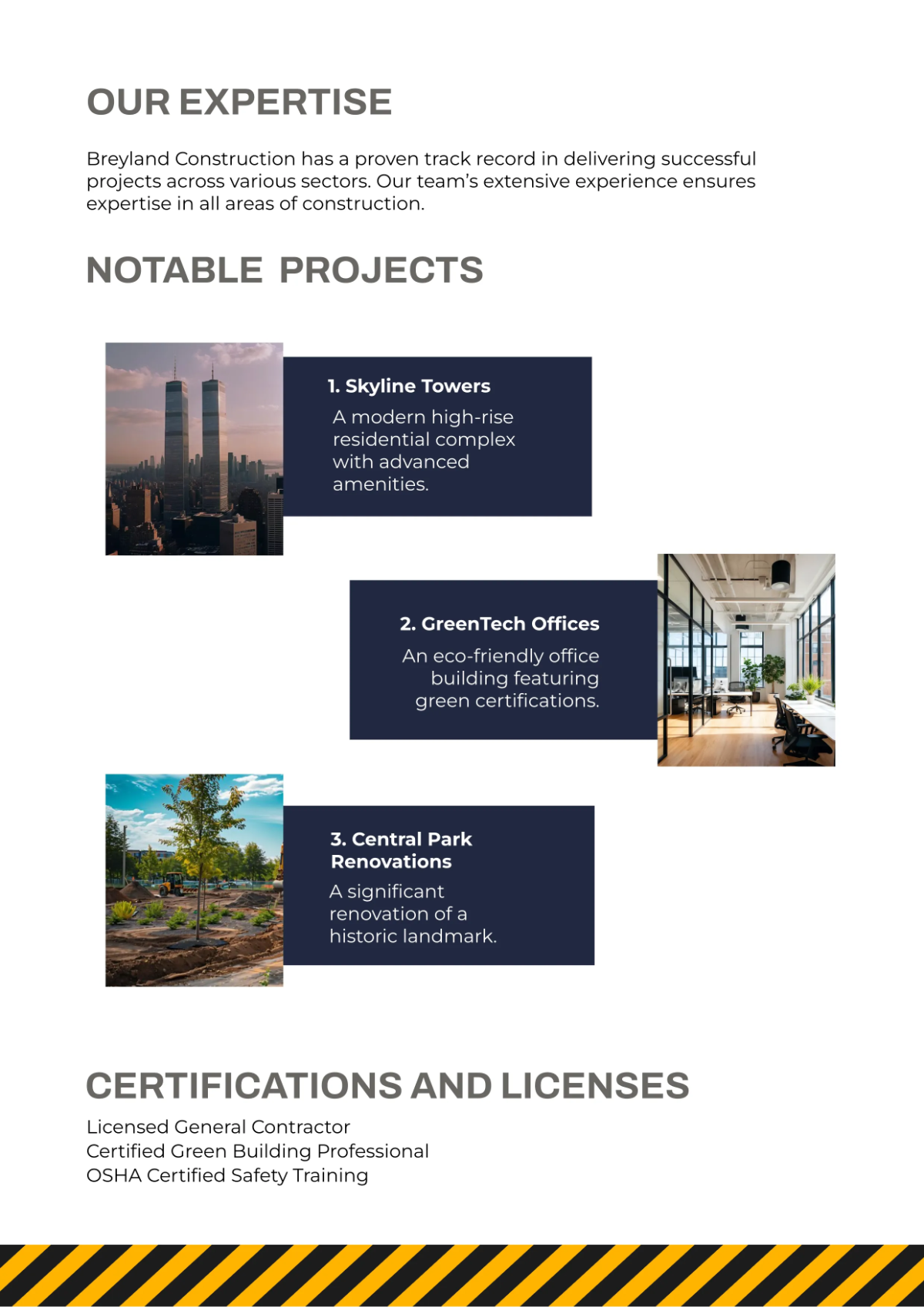 Free Contractor Business Profile Template to Edit Online